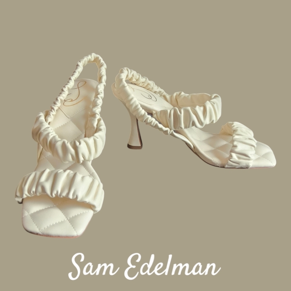 Sam Edelman Cream Heels Size 8.5 Woman’s - Picture 8 of 10